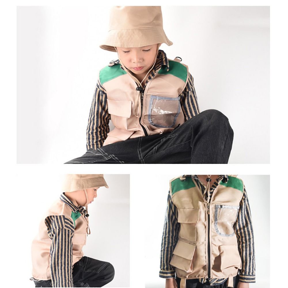 다채로운 색상의 탐험가 모자 조끼 드레스업 게임 조끼와 - Outdoor Adventure Kit For Kids 리뷰 및 가격