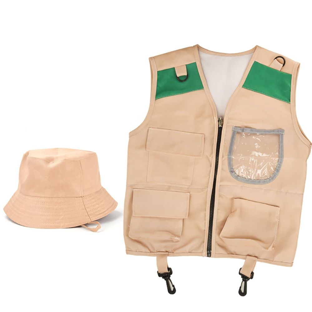 다채로운 색상의 탐험가 모자 조끼 드레스업 게임 조끼와 - Outdoor Adventure Kit For Kids 리뷰 및 가격
