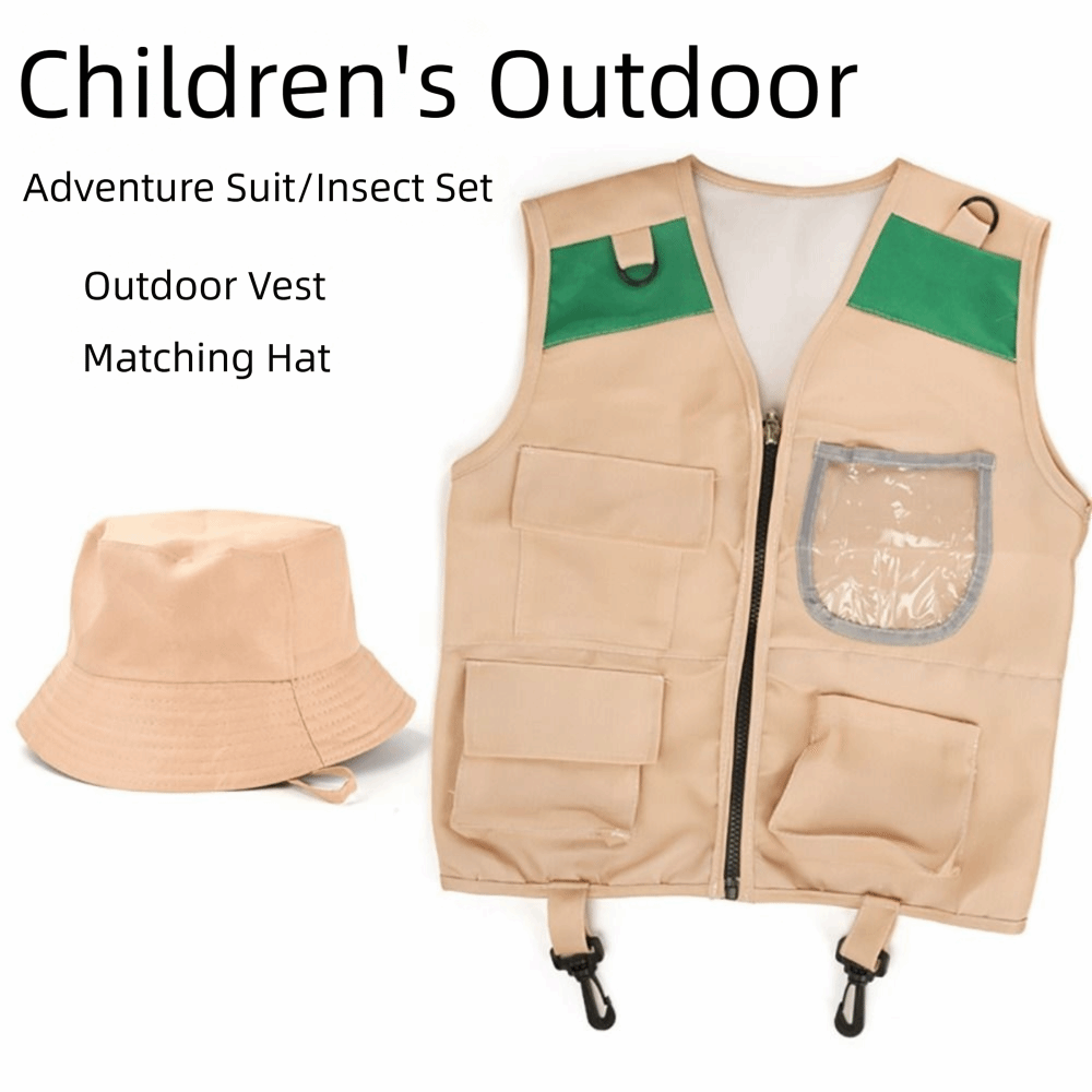 멀티컬러 탐험가 모자 조끼 카고 디자인 조끼와 모자 어 - Outdoor Adventure Kit For Kids 리뷰 및 가격