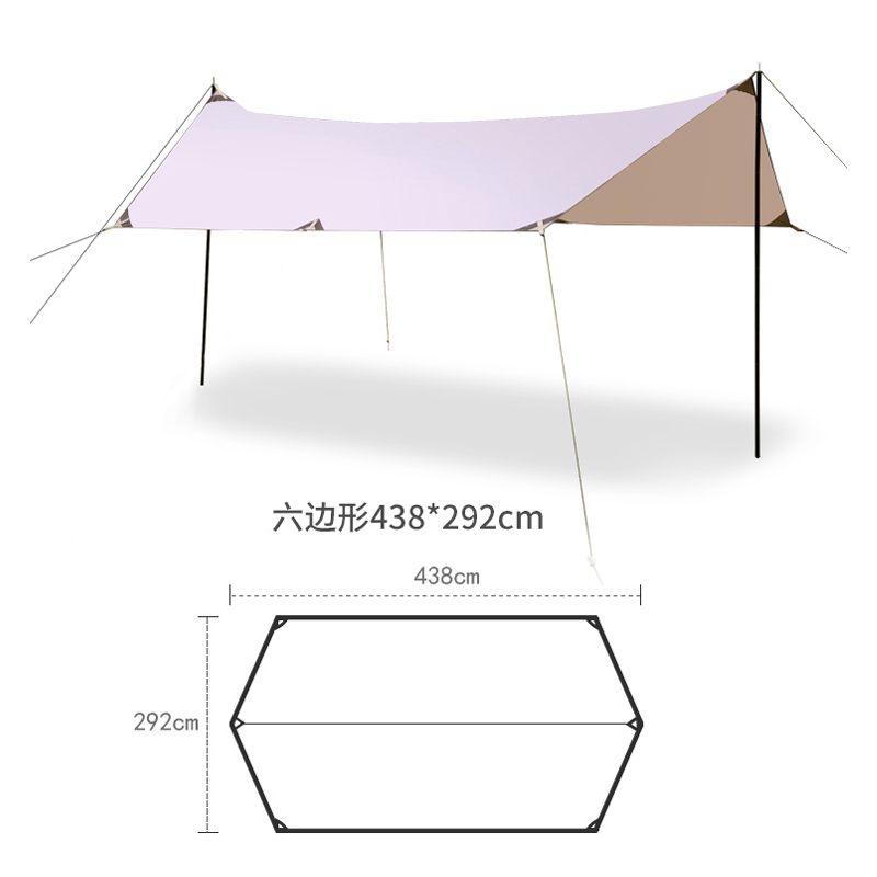 438*292cm 육각형 100% 방수 레인 플라이 타 - Hammock Rain Tarp 리뷰 및 가격