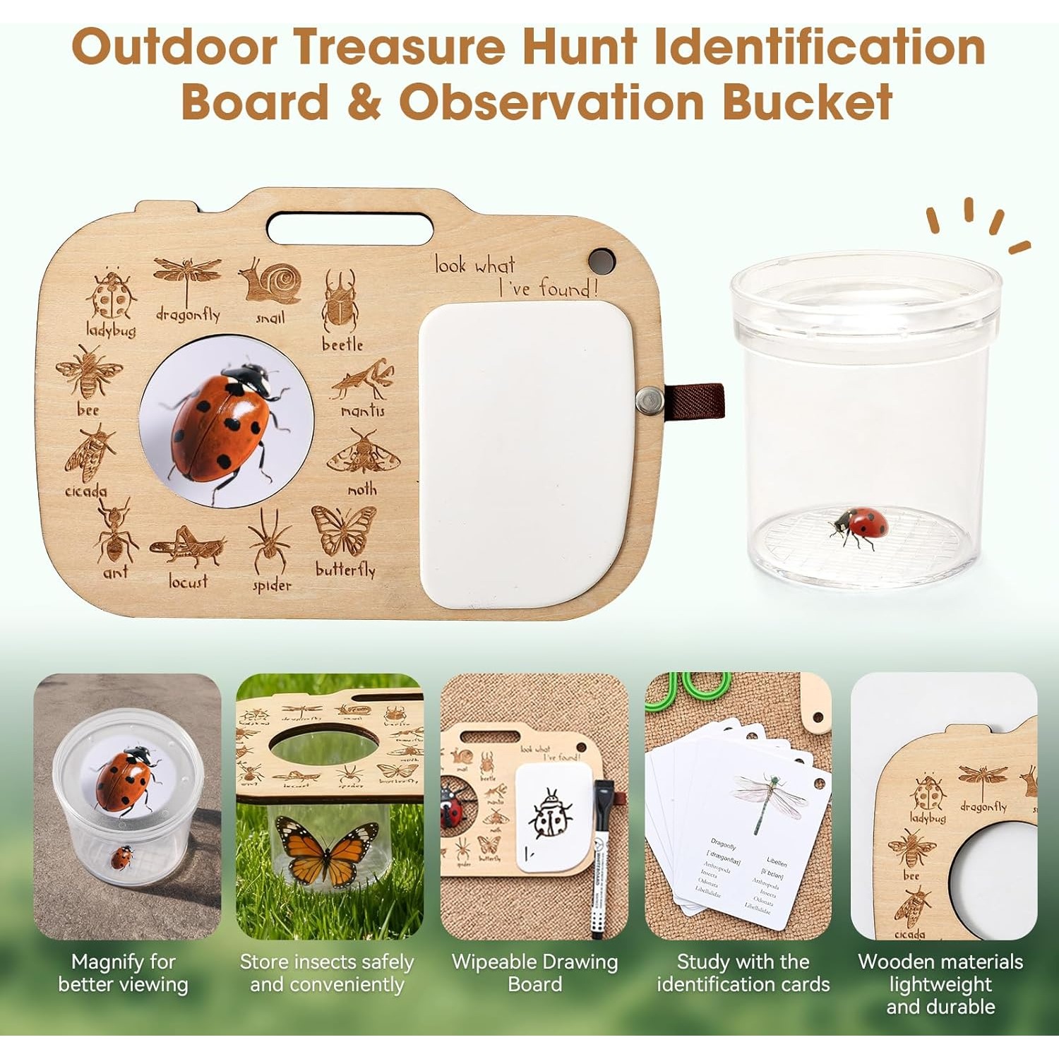 어린이용 곤충 채집 키트 (곤충 상자, 학습 카드, 관 - Outdoor Adventure Kit For Kids 리뷰 및 가격